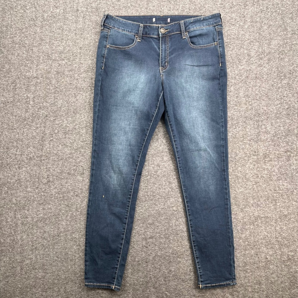 Kohls Womens Skinny Jeans Dark Wash Blue Mid Rise Stretch Denim Ankle Casual